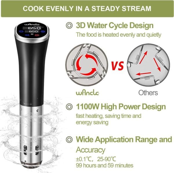 Sous Vide Wancle Roner 1100W Cocina Baja Temperatura IPX7