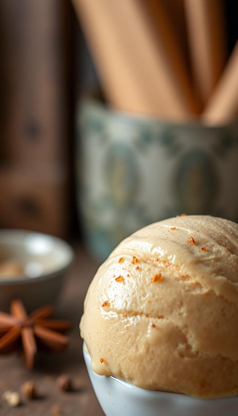 Helado de pan de especias casero