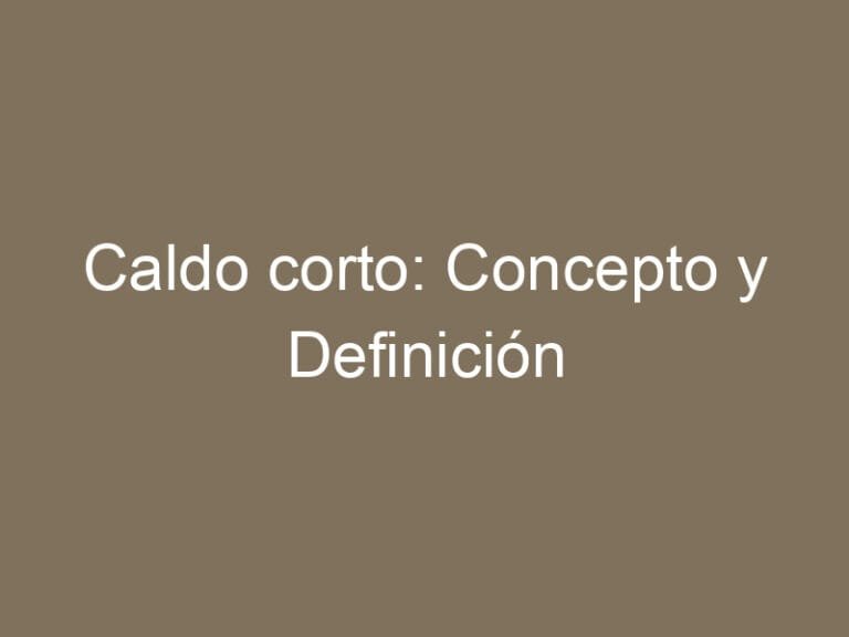 Caldo corto: Concepto y Definición