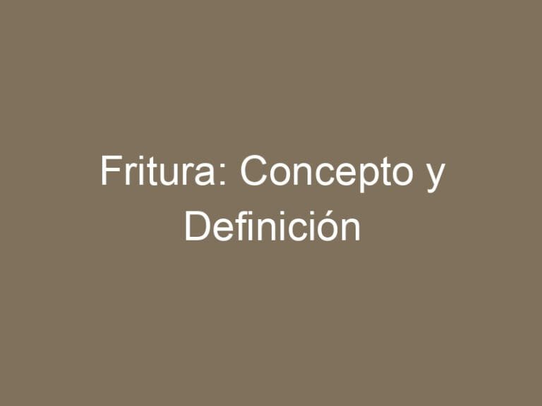 Fritura: Concepto y Definición