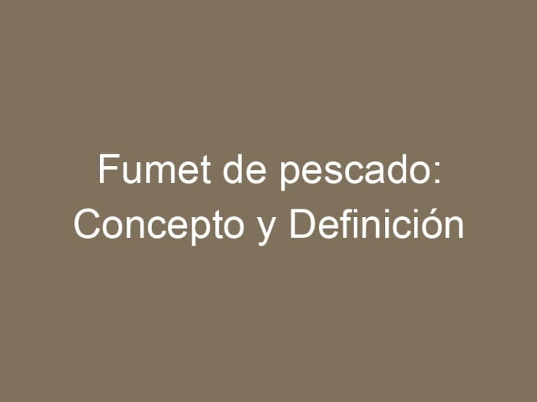Fumet de pescado: Concepto y Definición