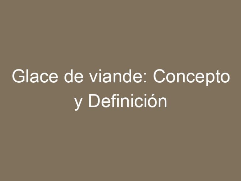 Glace de viande: Concepto y Definición