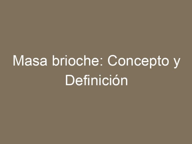 Masa brioche: Concepto y Definición