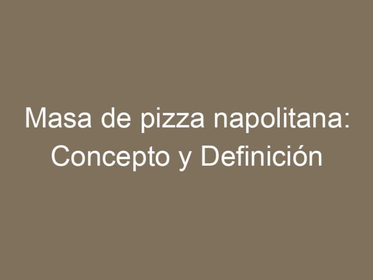 Masa de pizza napolitana: Concepto y Definición