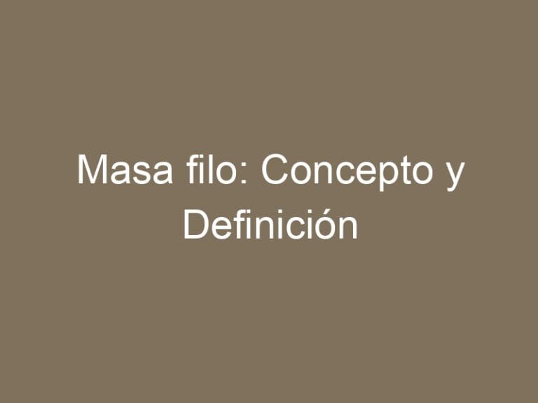 Masa filo: Concepto y Definición