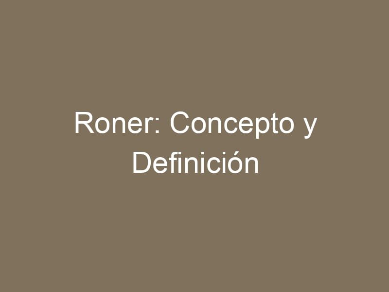 Roner: Concepto y Definición