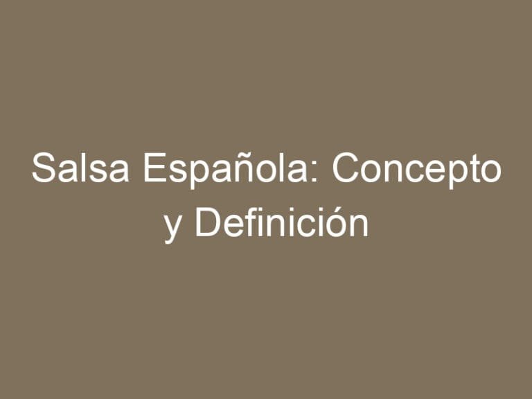 Salsa Española: Concepto y Definición