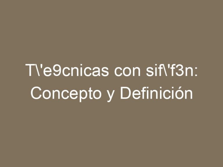 Técnicas con sifón: Concepto y Definición