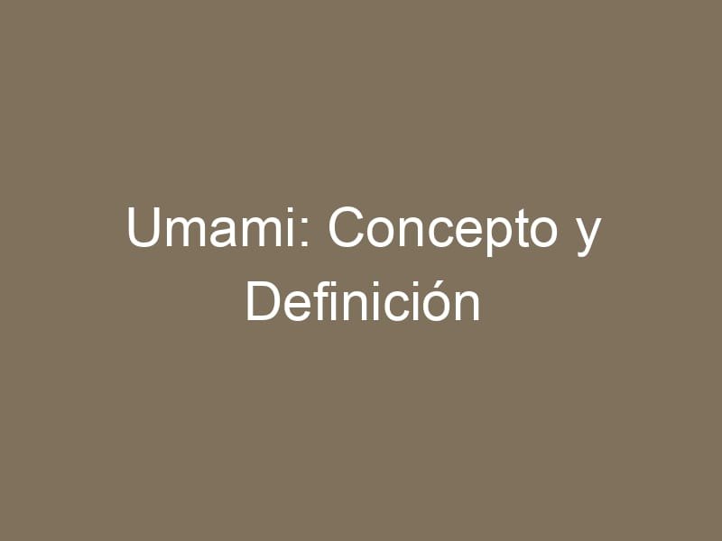 Umami: Concepto y Definición