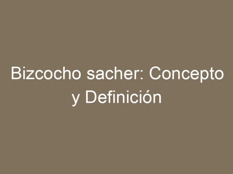 Bizcocho sacher: Concepto y Definición