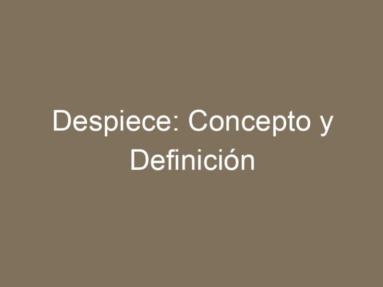 Despiece: Concepto y Definición