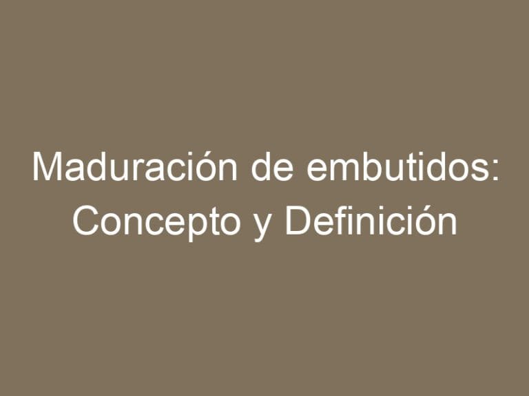 Maduración de embutidos: Concepto y Definición