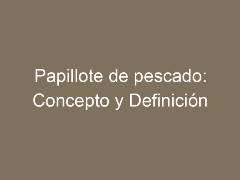 Papillote de pescado: Concepto y Definición