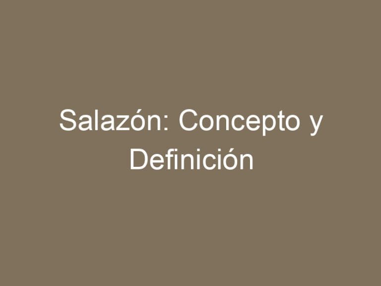 Salazón: Concepto y Definición