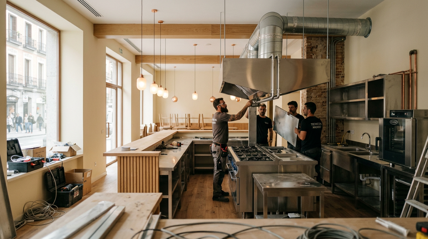 Equipamiento profesional de cocina para restaurante en Madrid