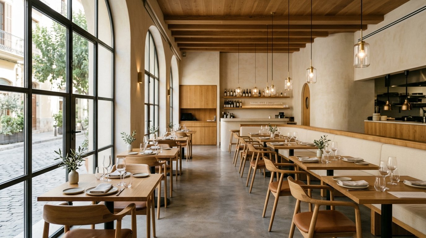 Interior de restaurante moderno en Valencia con estandares de clasificacion actualizados