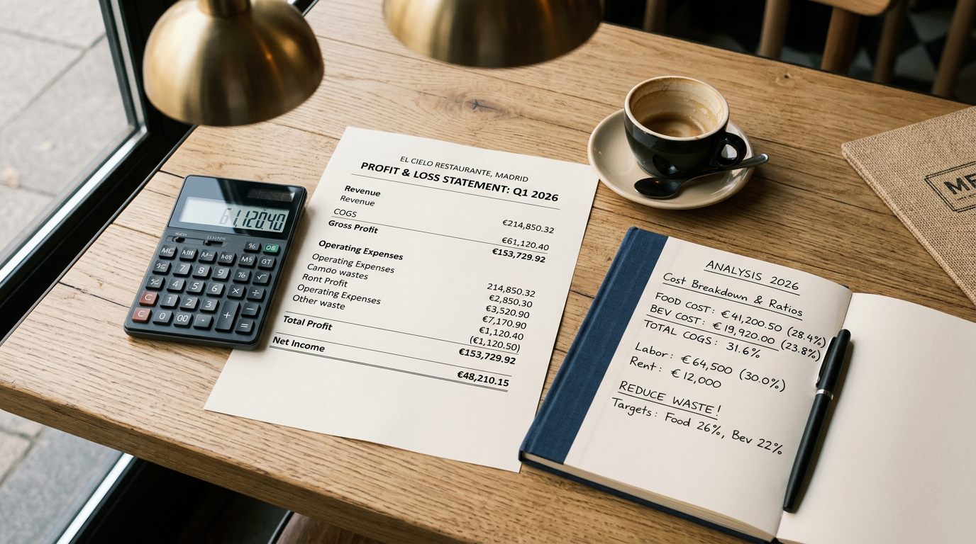 Análisis de costes y food cost de un restaurante