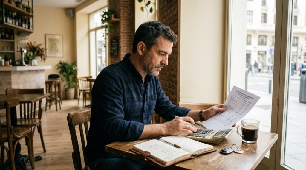 Hostelero revisando el impacto del SMI 2026 sobre la cuenta de resultados de su restaurante